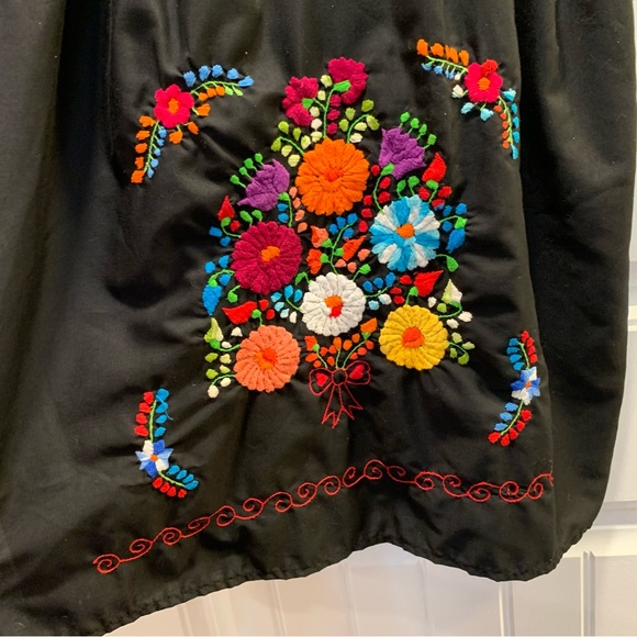 Handmade. Beautiful stitched black dress. S/M. Excellent condition. Thin. - Picture 5 of 8